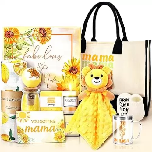 New Mom Gifts & Baby Boy Gift Set for Newborn, 12PCS Baby Shower Gifts for Mom to Be, Newborn Baby Gifts, Pregnancy Gifts For Expecting Mom, New Mom Care Package After Baby, Gifts for Women and Baby Boy
