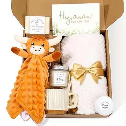 New Mom Gifts & Baby Gift Set for Newborn, Baby Shower Gifts for Mom to Be, Newborn Baby Gifts, Pregnancy Gifts for Expecting Mom, New Mom Care Package After Baby, Gifts for Women and Baby