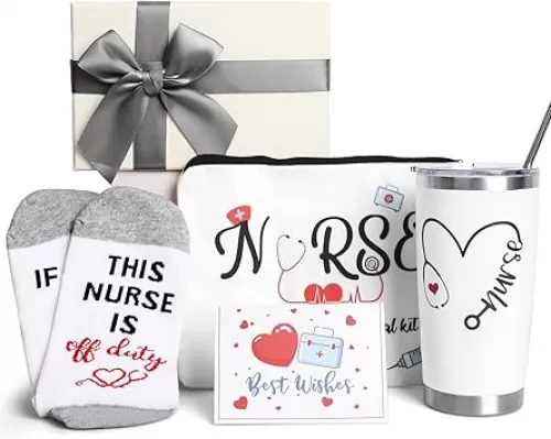 Nurse Gifts for Women - Nurse Appreciation Gift - Thank You, Graduation, Gift for Nurses Week - Nursing School, Nurses Practitioner - Wine Tumbler Set
