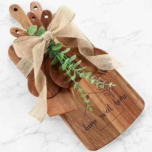 Patelai 10 Pcs Housewarming Gifts New Home, First Home Apartment for New Homeowners Couple Women Men, Apartment Closing Gift for Clients, Wooden Cutting Boards Set