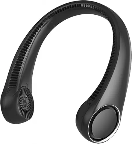 Portable Neck Fan, Hands Free Bladeless, 360° Cooling Personal Fan, Wearable Quiet Fan for Outdoor Indoor, Birthday Gifts for Men Women Mom Dad, 4000mAh Battery USB Rechargeable, 3-Speeds(Black)