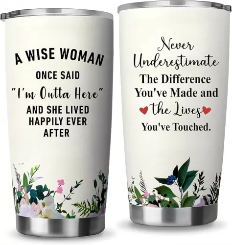 Retirement Gift for Woman-20 Oz Insulated Tumbler Teacher Retirements Gifts, Happy Retired Gifts for Women, Boss, Coworkers, Friends