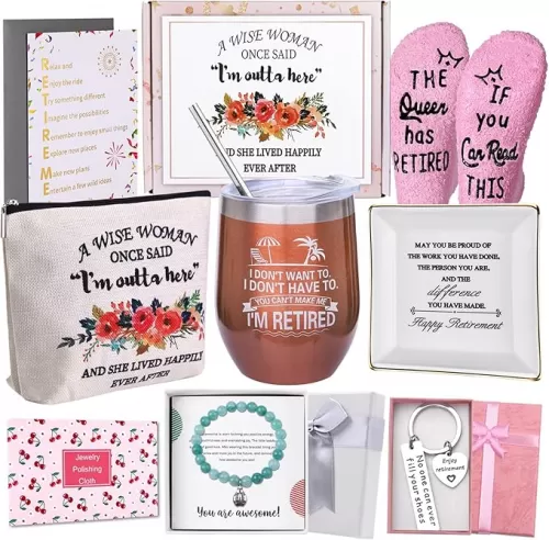 Retirement Gift for Woman, Retirement Gifts for Women 2025, Retired Gifts Basket for Coworkers, Friends, Retirees, Boss