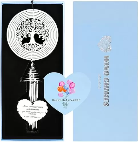Retirement Gifts for Woman, Unique Retirement Gift for Men, Teacher, Nurse, Doctor, Coworkers, Funny Retired Gift for Boss, Friends, Mom, Retirement Wind Chimes with Wind Spinner