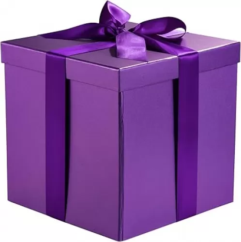 RUSPEPA Medium Birthday Gift Box with Lids, Ribbon and Tissue Paper, Collapsible Gift Box - 1 Pcs, 9x9x9 Inches, Purple