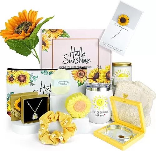 Sunflower Gifts for Women, Birthday Gift for Women, Sending Sunshine Gift, Thank You Gifts, Care Package, Thinking of You for Mom Grandma Sister Best Friend, Graduation for Her
