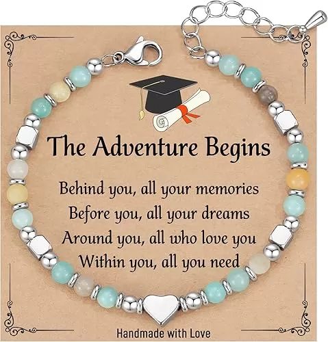 TONY & SANDY Back to School Gifts, First Day of School Bracelet for Girls Women Middle High School College Students, Graduation Gifts for Her