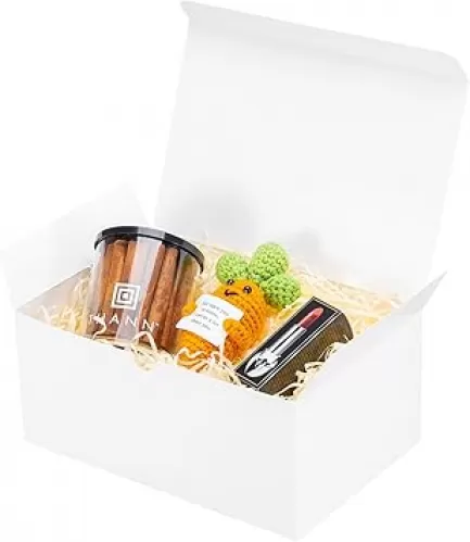 UnicoPak 6 Pack 9x6x4 Gift Boxes White Gift Boxes with Lids for Presents White Boxes Bulk for Gifts Birthday Wedding Bridesmaid Proposal Valentine Holiday Christmas