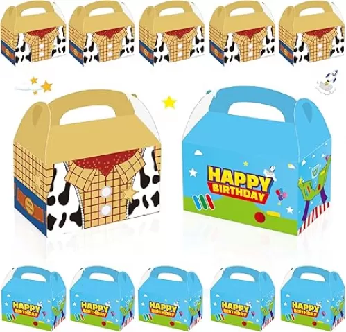 WEGYMER Cartoon Story Party Boxes 16pcs Two Infinity and Beyond Birthday Gift Goodie Bags For Toy Theme Birthday Party Supplies
