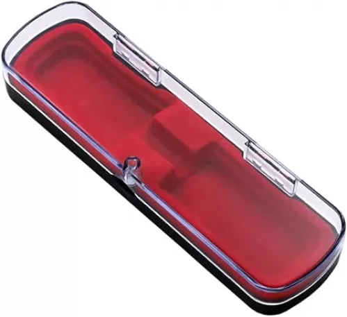 1 Piece Pen Case Box Plastic Pen Storage Display Case Pencil Box Cases Ballpoint Pen Boxs Case Rectangle Single Pen Display Storage Tube, Red