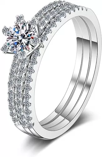 14K Gold 1ct Diamond Three-Stone Women
