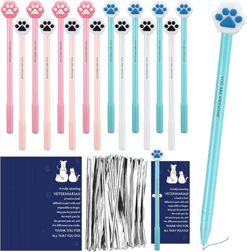 15 Set Vet Tech Gift Bulk Veterinary Technician Appreciation Gifts for Women Vet Tech Accessories with Paw Pens Thank You Cards Ties for Veterinary Medicine Dog Pet Lover Coworker Assistant