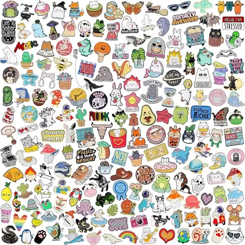 20/40/50 Pcs Cute Enamel Backpack Pins, Funny Anime Enamel Lapel Pins Bulk Set Cool Brooch Button Pins Badge Aesthetic for Backpacks, Bag, Jacket, Kids, Girls, Festival Present (Random Style)