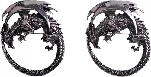 2PCS Retro Norse Viking Brooch For Women Dragon Brooch Talisman Jewelry, Gift For Men (2, DRL3)