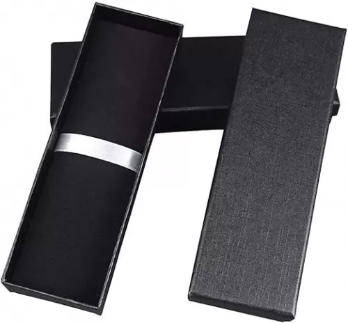 5Pcs Luxury Black Jewelry Ballpoint Pen Gift Box with Cushion Pencil Boxes Empty Bulk Case Collection Set for Business Birthday