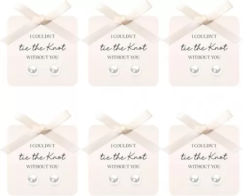 6 Pairs Bridesmaid Pearl Earrings Set Bridesmaid Proposal Gifts Earrings