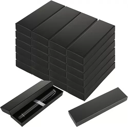 ACXFOND 24 Pack Pen Gift Box Empty Pen Cases with Clear Lid, Black Pen Presentation Display box for Jewelry Pencil Ballpoint Fountain Pen Display for Business Birthday Christmas Gift Souvenir Office