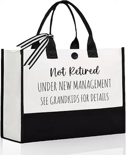 Afterprints Retirement Gift for Woman, Funny Retirement Canvas Tote Bag, Retirement Gifts for Women 2025, Retirement Gifts for Coworker, Grandma, Mom, Friend, Teacher, Nurse, Doctor