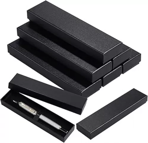 BENECREAT 18PCS Black Empty Pen Gift Box, Ballpoint Pen Gift Box with Cushion Pen Presentation Display Box Cardboard Jewelry Boxes for Wedding Birthday Souvenir Office Supplies