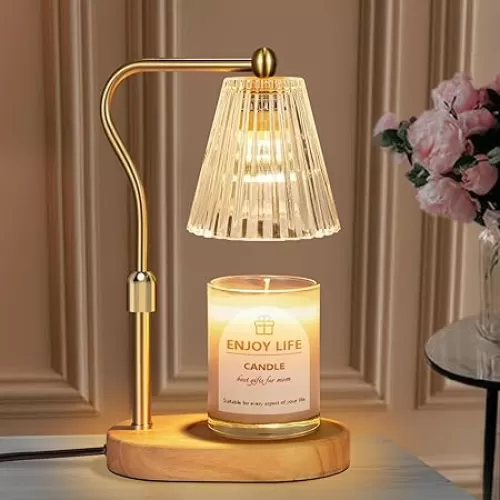 Candle Warmer Lamp with Timer Dimmer Adjustable Height for New Home Bedroom, Mothers Day Gifts, Vintage Home Decor for Scented Jar