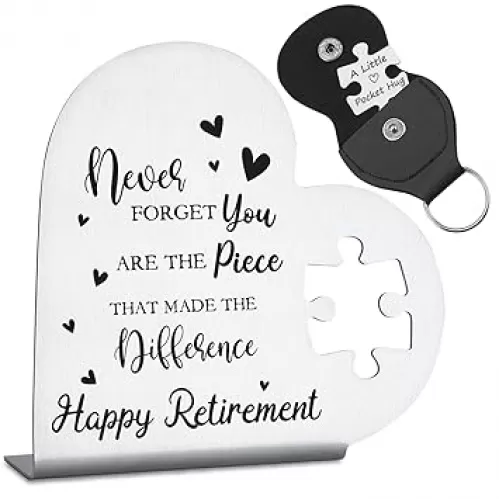 Coworker Retirement Gifts for Women, Retirement Gift Basket, Office Retirement Gifts, Retirement Gift Set for Women Employees Teacher Social Worker Nurse Keepsake Gifts Desk Signs Plaque GDW2