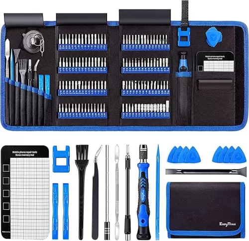 EasyTime Professional Electronics Repair Kit: 146-Piece Tech Precision Screwdriver Set for Phone Opening - Magnetic Adjustable Tools for PC Building, Gift for Gamer