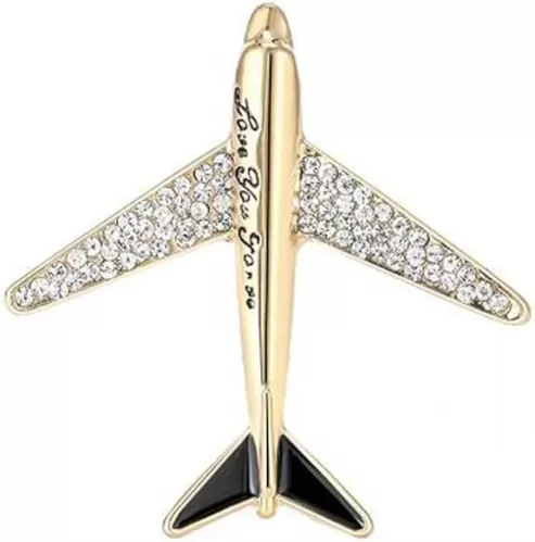Fashion Airplane Brooch Crystal Airplane Brooch Collar Pin Rhinestone Airplane Brooch Set Jacket Jewelry Accessories Gift