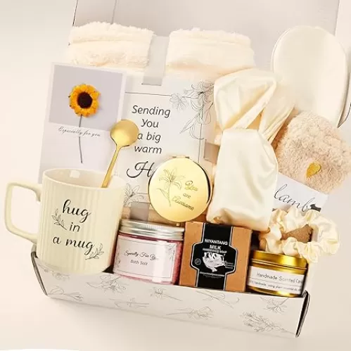 Gift Basket for Women- Get Well Soon, Retirement Spa Gift Basket, Condolences for Loss, Care Package, Spa Set for Women Hppay Birthday for Mom Friend Grandma