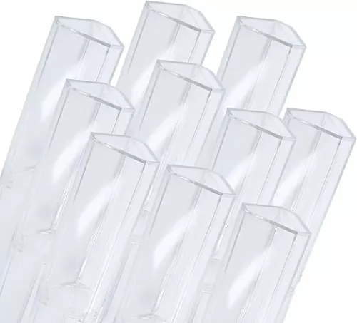 Hitefu 10pcs Plastic Clear Acrylic Pen Case, Reusable Empty Pen Gift Storage Container, Bulk Case Collection Set for Student School Business Office Supply (Triangular)