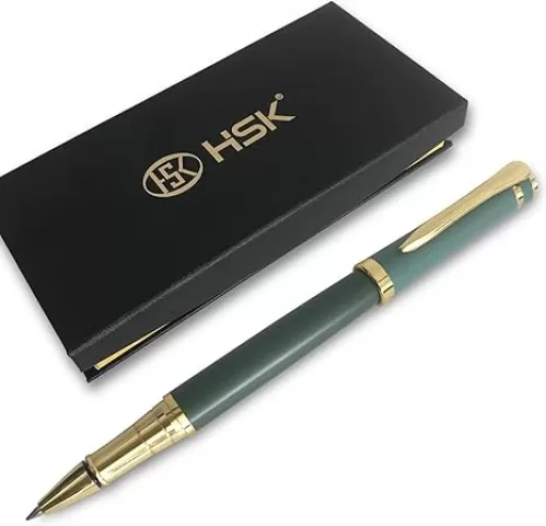 HSK Luxury Ballpoint Pens gift Pen Black Refill Line width 0.5mm, Best Ball Pen Gift Set for Men & Women Professional Executive, Office, Nice Pens Classy Gift Box (Green)