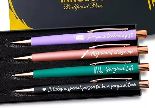 InnoBeta Surgical Tech Gifts, Surgical Technology for the Surgical Technologist, Ballpoint Pen Set of 4