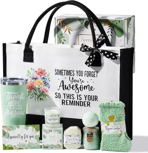 Kederwa Thank You Gifts for Women, Thank You for Being Awesome Tumbler and Fuzzy Socks Relaxing Spa Gifts Gratitude Gifts Baskets for Coworkers Boss Teachers Nurse