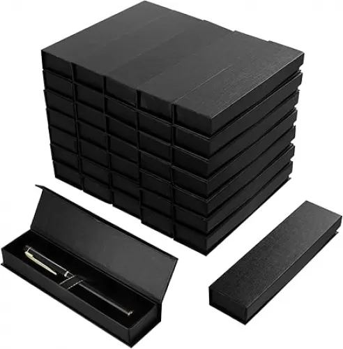 Lnrueg 40 Pcs Pen Gift Boxes, Empty Ballpoint Pen Gift Boxes with Magnetic Closure, Cardboard Jewelry Packing Cases with Cushion, Fountain Pen Collection Cases for Birthday Business Gifting