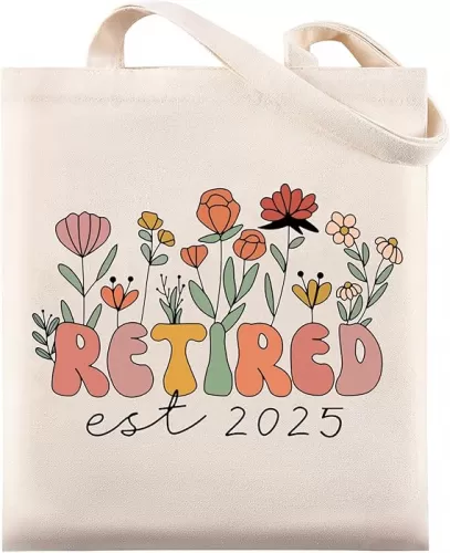 Maciebelle Retirement Gift for Woman, Cool Retirement Gifts for Women, Canvas Tote Bag Best Gifts