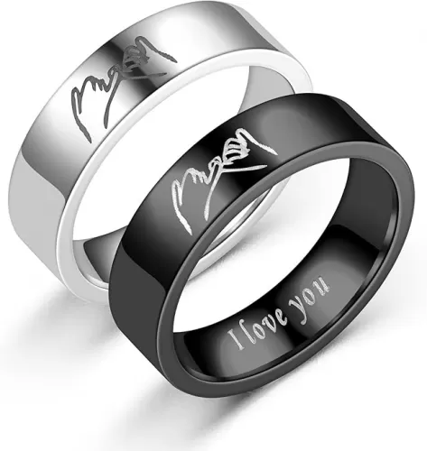 Matching Rings for Couples Promise Ring Couples Rings for Him and Her Set Trendy Jewelry Gifts 2025