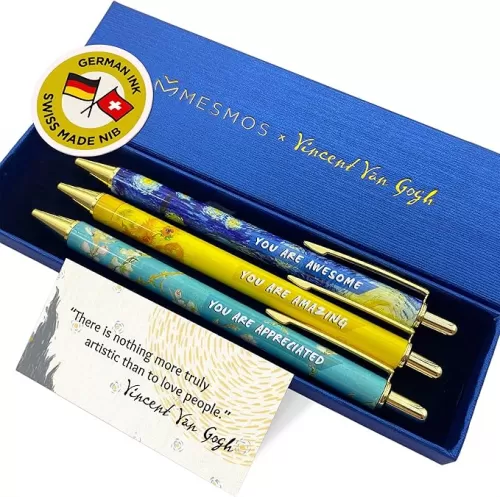 MESMOS Van Gogh Fancy Pen Set for Women, Thank You Gifts for Women, Nice Cute Boss Lady Gifts for Coworkers, Teacher and Employee Appreciation, Nice Cute Office Pens for Coworkers