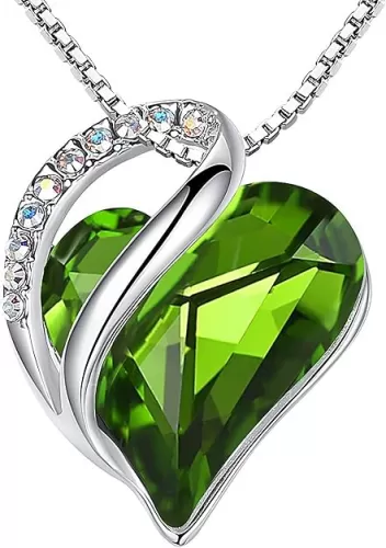 Necklaces for Women, Infinity Love Birthstone Heart Crystal Pendant, Birthday Jewelry Gifts for Her, Mom, and Wife, Silver Plated, 18 plus 2 inch Adjustable Chain