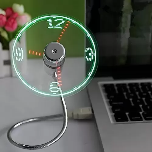 ONXE LED USB Clock Fan with Real Time Display Function, Stocking Stuffers for Men Christmas Gadgets, Father