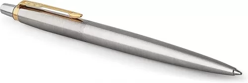 Parker Jotter Ballpoint Pen Stainless Steel with Golden Trim Medium Point Blue Ink Gift Box (953182)