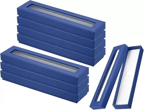 PATIKIL Pen Gift Box, 8 Pack Empty Pen Case Cardboard Case with Clear Window Pen Presentation Display Box for Pencil Ballpoint Jewelry Business Office, Pink