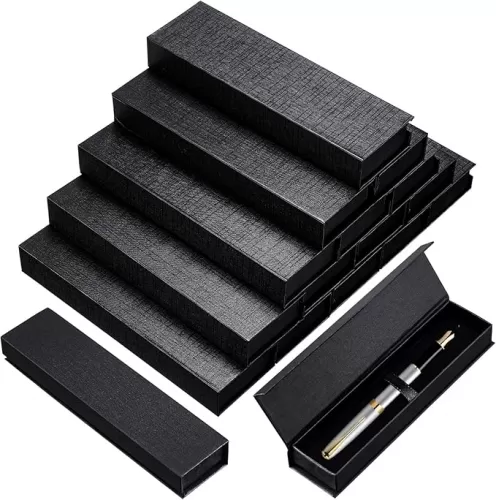 Pen Gift Boxes Empty bulk Black Ballpoint Fountain Pen Gift Box with Cushion Jewelry Empty Case Collection Set for Business Office Supplies(18 Pcs)