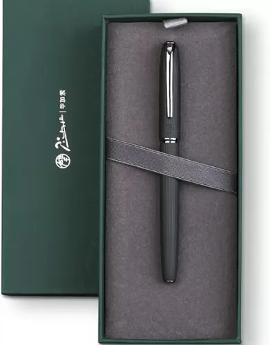 Picasso 916 Natural Series Metal Fountain Pen with Gift Box (EF Nib 0.35mm, Walnut Black)