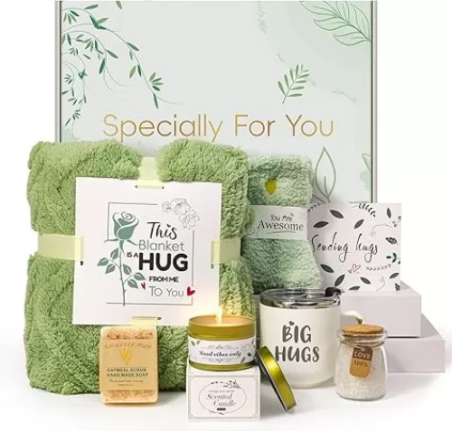 Self Care Gifts for Women, Get Well Soon Gift Basket, Care Package for Women After Surgery, Birthday & Sympathy Spa Gifts for Mom Wife Friend Grandma, Thinking of You Inspirational Mother