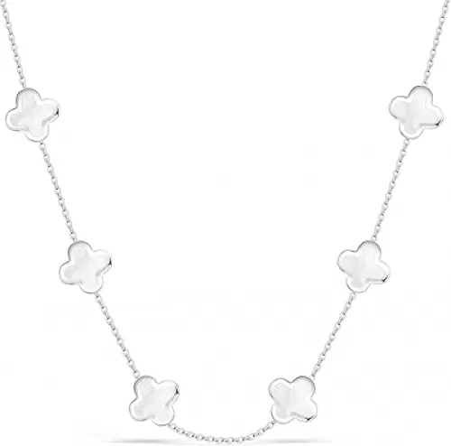 SHINYY Four Leaf Clover Choker Necklace for Women | 18K Gold Plated Lucky 4 Leaf Jewelry | Trendy Gifts for Her