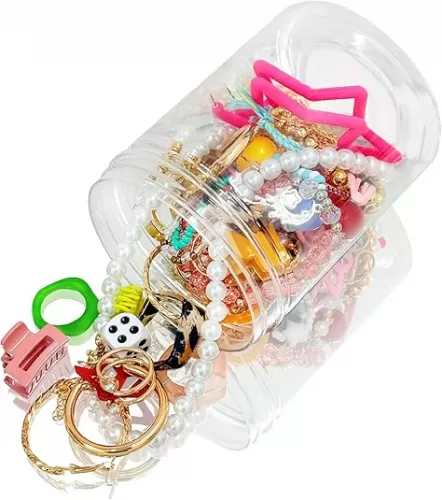 SMUOBT Mystery Jewelry Jar Bundle - 40-45 Piece Surprise Jewelry Box for Women Gift Set (Necklace, Earrings, Rings, Bracelet, Keychain, Hair Clip) - Unique Birthday Gift for Her