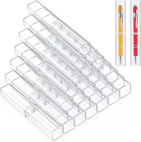 Spakon 40 Pieces Pen Gift Boxes, Acrylic Plastic Pen Cases Storage Plastic Pencil Box Case Transparent Pencil Container for Student School Office Supply