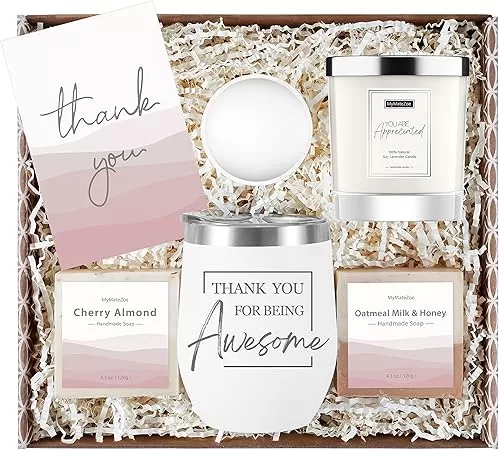 Thank You Gift Box for Women - Unique Spa Experience for Gratitude - Appreciation for Coworker, Boss, Employee, Hostess, Secretary, Teacher, Nurse and Volunteer