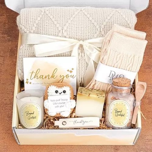 Thank You Gifts for Women – 8Pcs Appreciation Gift Baskets for Coworkers, Teachers, Nurses, Bosses, Moms, Employee and Birthday, Christmas, Holidays, Retirement, Thanksgiving