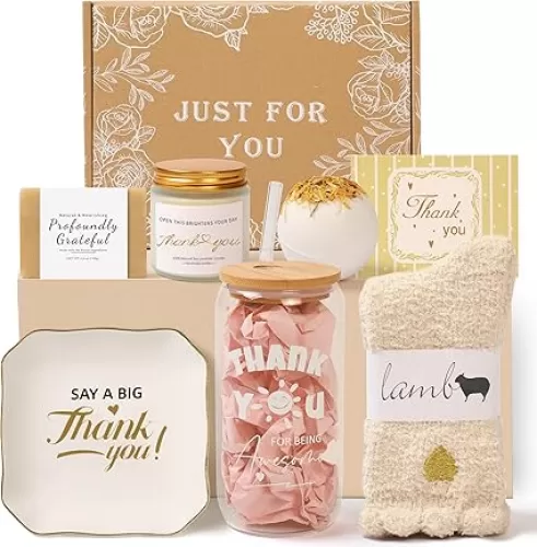 Thank You Gifts for Women, Appreciation Gifts for Employees, Teachers, Coworkers, Nurse, Secretary, Mentor, Friends, Thank You for Being Awesome Glass Cup