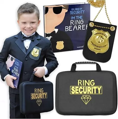 Tickle & Main Ring Bearer Gift Set, Includes Story Book, Badge, and Wedding Ring Security Briefcase, I